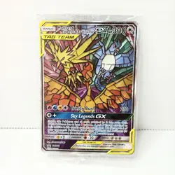 2019 Pokemon Moltres Zapdos Articuno GX #SM210 Stained Glass Promo Sealed - Image 1