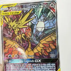 2019 Pokemon Moltres Zapdos Articuno GX #SM210 Stained Glass Promo Sealed - Image 3