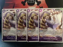 One Piece TCG English Charlotte Pudding EB03-035 Blocker 4x Regular Holo - Image 1