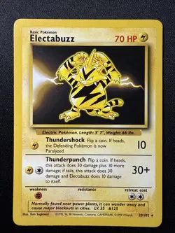 Pokemon Base Set Electabuzz TCG Card 20/102 Unlimited Regular Rare - Image 1