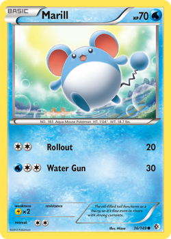 Marill 36/149 - Pokemon Boundaries Crossed Common Card HP - Image 1