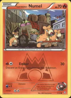 2x (pok-DC-001) Team Magma's Numel Common Pokemon Double Crisis Card #1 - Image 1