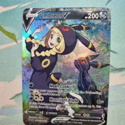 Pokemon Lillie Umbreon V - Waifu Cute Doujin DIY Custom Foil Art Card - NM - Image 3