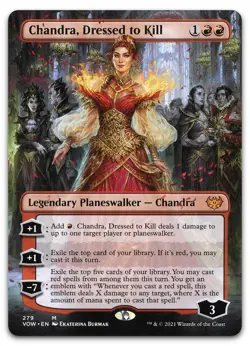 Chandra, Dressed to Kill (Borderless) #279 (NM) Crimson Vow VOW Magic MTG - Image 1