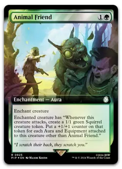 Animal Friend (Extended Art) (Surge Foil) #925 (NM) Fallout PIP Magic MTG - Image 1