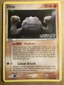 Ditto (Geodude) Pokemon Card Delta Species 62/113 Holo LP - Image 1