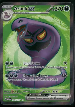 Pokemon - Arbok ex 185/165 Ultra Rare Scarlet & Violet 151 NM - Image 1