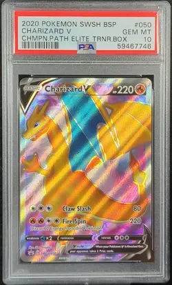 ✨ PSA 10 Pokemon Champion's Path ETB Promo Charizard V SWSH050 - Image 1