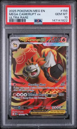 2025 POKEMON MEG EN-MEGA EVOLUTION ULTRA RARE #156 MEGA CAMERUPT EX PSA 10 - Image 1