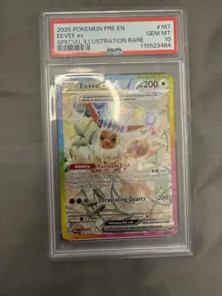 2025 POKEMON PRISMATIC EVOLUTIONS #167 EEVEE EX SIR PSA 10 - Image 1