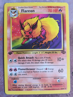 Pokemon Flareon 19/64 Jungle Rare Regular 1st Edition Moderately Played - Image 1