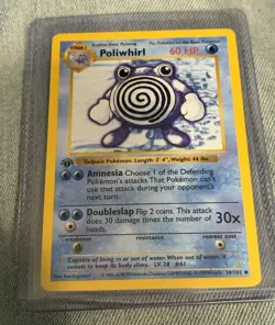 Pokemon Poliwhirl 1st Edition Base Set Shadowless 38/102 Uncommon ENG 60 HP - Image 1