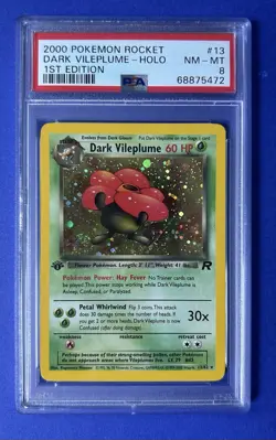 2000 Pokemon Rocket Dark Vileplume Holo 1st Edition #13 PSA 8 NM-MT - Image 1