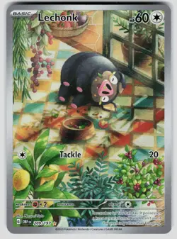 Pokemon SV03: Obsidian Flames Lechonk 209/197 Holo Illustration Rare NM - Image 1