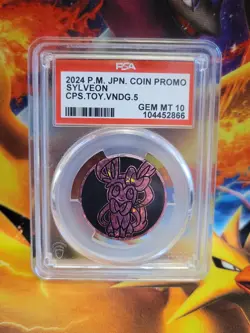 Pokemon Sylveon 2024 Japanese Capsule Vending Vol. 5 Graded Coin PSA 10 - Image 1