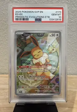 Pokemon Eevee 173 Prismatic Evolutions ETB Black Star Promo Gem Mint PSA 10 Card - Image 1