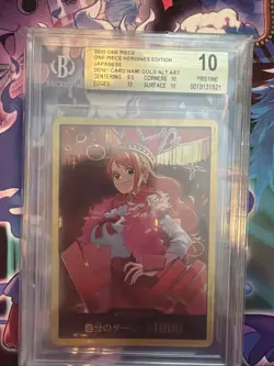 2025 One Piece Heroines Edition Japanese Don Card Nami Gold Alt Art Bgs10 - Image 1