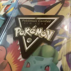 RARE 2001 Pokemon Center New York NY diecut logo card tag Baseball Jersey Shirt - Image 1