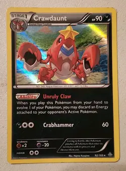 Pokemon TCG Crawdaunt 92/160 XY-Primal Clash Holo - Image 1