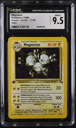 CGC 9.5 Magneton 1st Edition (11/62) Pokemon Fossil - Image 1