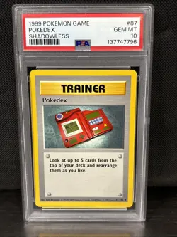 POKEDEX #87 PSA 10 1999 POKEMON WOTC SHADOWLESS BASE SET - Image 1