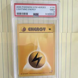 WotC 2000 Pokemon Lightning Energy Gym Heroes 130/132 Regular PSA 9 - Image 1