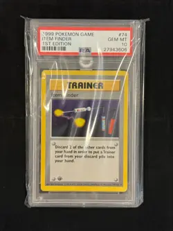 1999 Item Finder 1st Edition #74 PSA 10 GEM MINT Base Set Shadowless Pokemon - Image 1