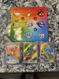 Pokemon First Partner Illustration Collection Series 1 Kanto Gen 1 Starters Set - Image 1