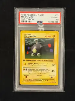 1999 Magnemite 1st Edition #53 PSA 10 GEM MINT Base Set Shadowless Pokemon - Image 1