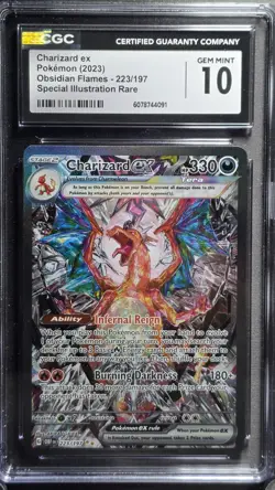 CGC 10 Charizard ex SIR #223/197 Obsidian Flames Pokemon - Image 1