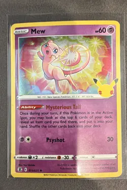 Mew 011/025 Celebrations Holo Rare M/NM Pokemon - Image 1