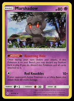 Marshadow 81/214 Holo Rare Unbroken Bonds Pokemon Card - Image 1