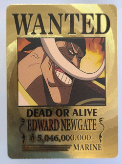 One Piece WANTED Edward Newgate Gold Foil Fan Art Collector Card TCG - Image 1