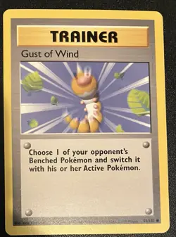 Pokemon TCG Card Gust Of Wind 93/102 Base Set Non-holo WOTC Vintage LP/MP Rare - Image 1