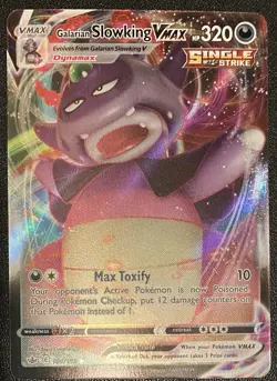 Pokemon TCG Card Galarian Slowing VMAX 100/198 Chilling Ultra Rare Full Art LP - Image 1