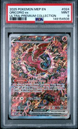 2025 Pokemon MEP Black Star Promo ORICORIO EX #24 Ultra Premium PSA 9 Mint - Image 3