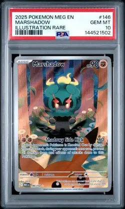 Pokemon 2025 Marshadow 146/132 Illustration Rare Mega Evolution GEM MINT PSA 10 - Image 1