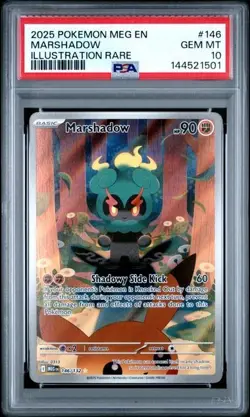 Pokemon 2025 Marshadow 146/132 Illustration Rare Mega Evolution GEM MINT PSA 10 - Image 1