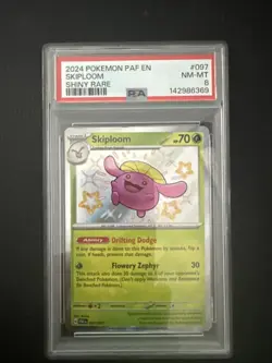 Pokemon TCG Skiploom 097/091 Paldean Fates PSA 8 NM-MT - Image 1
