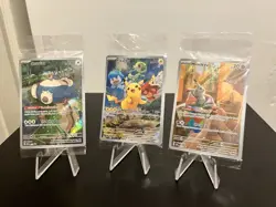 Pokemon SV: Promos SVP EN 027 Pikachu, 051 Snorlax, & 075 Mimikyu IR lot of 3 - Image 1