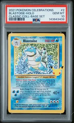 Pokemon Blastoise 2/102 Celebrations: Classic Collection Holo | PSA 10 GEM MINT - Image 1