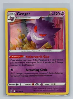 Gengar Holo Holo Rare SWSH11: Lost Origin SWSH11 Psychic 066/196 Pokemon Card TC - Image 1