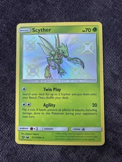 Pokemon TCG Scyther SV1/SV94 Hidden Fates Shiny Vault Shiny Holo Rare - Image 1