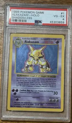 1999 Pokemon Game Alakazam #1 Shadowless PSA 4 - Image 1
