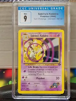 2000 Pokemon Gym Challenge Sabrina's Kadabra #58/132 CGC 9 - Image 1