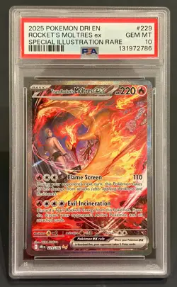 Pokemon Team Rocket's Moltres ex #229/182 Destined Rivals PSA 10 GEM MINT - Image 1