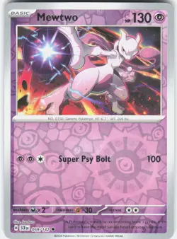 Mewtwo 59/142 Uncommon Stellar Crown Pokemon Reverse Holo Near Mint - Image 1