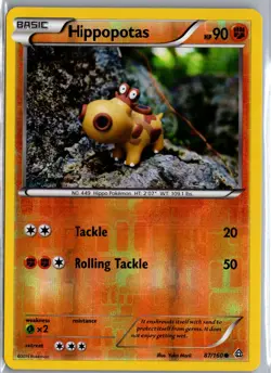 Hippopotas 87/160 Common Primal Clash Pokemon Reverse Holo Moderately Played - Image 1