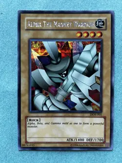 Konami Yugioh Alpha the Magnet Warrior DOR-001 Unlimited Secret Rare 1400/1700 - Image 2