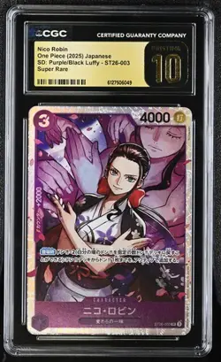 2025 ONE PIECE JAPANESE ST26-003 PURPLE NICO ROBIN CGC 10 GEM MINT - Image 1